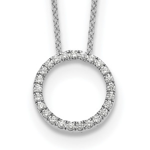 True Origin 14k White Gold 1/4 carat Lab Grown Diamond VS DEF 18 inch Eternity Pendant Necklace