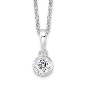 True Origin 14k White Gold 1/4 carat Lab Grown Diamond VS DEF 18 inch Solitaire Pendant Necklace
