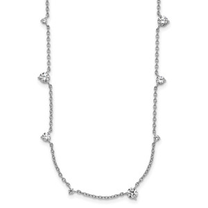 True Origin 14k White Gold 2 3/8 carat Lab Grown Diamond VS DEF Twelve Station 18 inch Necklace
