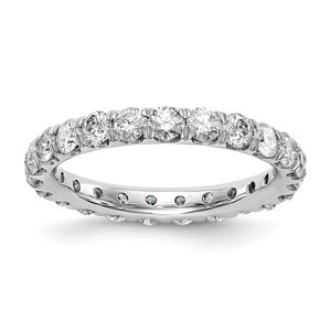 True Origin 14K White Gold 2 carat Lab Grown Diamond VS  D E F  Size 6 Eternity Ring