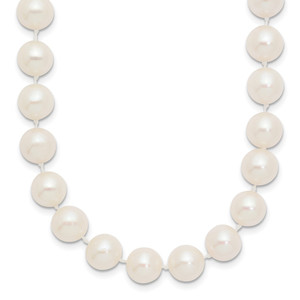 14k 8-9mm White Near-Round Freshwater Cultured Pearl 24 inch Necklace