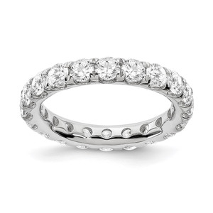 True Origin 14K White Gold 3 carat Lab Grown Diamond VS  D E F  Size 6 Eternity Ring