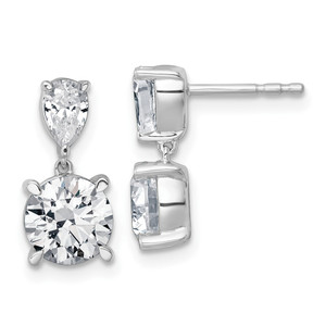 True Origin 14k White Gold 3 carat Lab Grown Diamond VS DEF Post Dangle Earrings