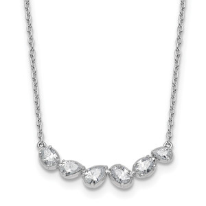 True Origin 14k White Gold 3/8 carat Lab Grown Diamond VS DEF 18 inch Fashion Bar Necklace