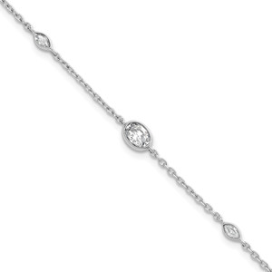 True Origin 14k White Gold 3/8 carat Lab Grown Diamond VS DEF 6.5 inch Bracelet with a 1 inch extension - BM-65640B59-2606