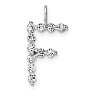 True Origin 14k White Gold 3/8 carat Lab Grown Diamond VS DEF Alphabet F Pendant