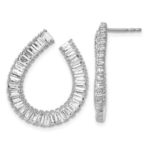 True Origin 14k White Gold 4 carat Lab Grown Diamond VS DEF Fancy Post Earrings