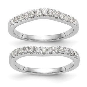 True Origin 14K White Gold 5/8 carat Lab Grown Diamond VS  D E F  Bands Set of Two