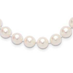 14k 8-9mm White Round Akoya Saltwater Cultured Pearl 16 inch Necklace