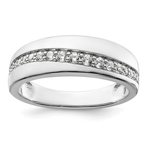 True Origin 14k White Gold Men's 3/8 carat Lab Grown Diamond VS D E F Band