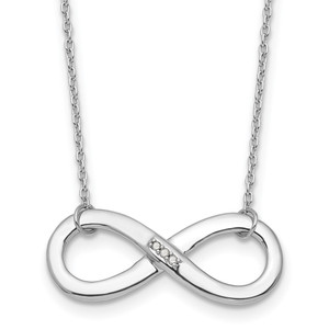 White Ice Sterling Silver Rhodium-plated 18 inch Diamond Infinity Necklace - QW-48E6B88E-9992