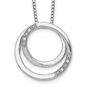 White Ice Sterling Silver Rhodium-plated 18 Inch Diamond Necklace with 2 Inch Extender - QW-D743BA5C-6523