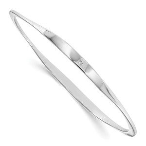 White Ice Sterling Silver Rhodium-plated Diamond Bangle - QW-D4ACFC99-1376
