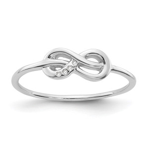 White Ice Sterling Silver Rhodium-plated Diamond Infinity Ring - QW-3D2FF9E7-7713