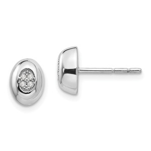 White Ice Sterling Silver Rhodium-plated Diamond Post Earrings - QW-85C65DDB-1247