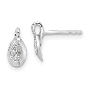 White Ice Sterling Silver Rhodium-plated Diamond Post Earrings - QW-D12F4ADE-4320