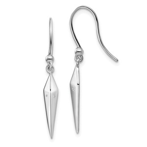 White Ice Sterling Silver Rhodium-plated Diamond Shepherd Hook Dangle Earrings - QW-FA37F320-2220