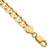 14K 9 inch 6.75mm Open Concave Curb with Lobster Clasp Chain