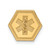 14k 9.5mm Hexagon Non-enameled Attachable Medical  Jewelry Emblem
