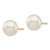 14k 9-10mm White Round Saltwater Akoya Cultured Pearl Stud Post Earrings