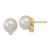 14k 9-10mm White Round South Sea Saltwater Cultured Pearl and .10 Carat Diamond Post Earrings