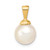 14k 9-10mm White Round South Sea Saltwater Cultured Pearl Pendant