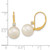 14k 9-9.5mm White Round Freshwater Cultured Pearl and .10 Carat Diamond Leverback Earrings
