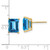 14k 9x7mm Emerald Cut Blue Topaz Earrings