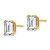 14k 9x7mm Emerald Cut Cubic Zirconia Earrings