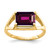 14k 9x7mm Emerald Cut Rhodolite Garnet ring