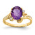 14k 9x7mm Oval Amethyst AA Diamond ring