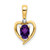 14k Amethyst and Diamond Heart Pendant - XB-C00577F3-1719