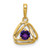 14k Amethyst Triangle Pendant