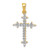14k and Rhodium 1/5ct. Diamond Fleur de Lis Cross Pendant