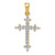 14k and Rhodium 1/6ct. Diamond Fleur de Lis Cross Pendant