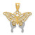 14k and Rhodium Diamond-cut Butterfly Pendant - K4-1DD2F230-8763