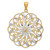 14k and Rhodium Diamond-cut Fancy Swirl Pendant