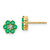 14k and Rhodium Emerald and Diamond Post Earrings