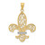 14k and Rhodium Filigree Fleur de Lis Pendant