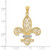 14k and Rhodium Filigree Fleur de Lis Pendant