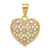 14k and White Rhodium 1/2pt Diamond Heart Pendant