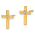 14k and White Rhodium Cross Post Earrings