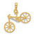 14k and White Rhodium D/C 3D Bicycle Pendant