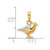 14K and White Rhodium D/C 3D Bird Pendant