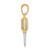 14K and White Rhodium D/C 3D Flathead Screwdriver Pendant