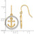 14k and White Rhodium D/C Anchor Dangle in Circle Dangle Earrings