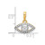 14K and White Rhodium D/C Evil Eye Pendant