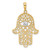 14k and White Rhodium D/C Filigree Hamsa Pendant