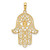 14k and White Rhodium D/C Filigree Hamsa Pendant