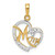 14k and White Rhodium D/C Heart Mom Pendant - C4-FEA9E202-4648
